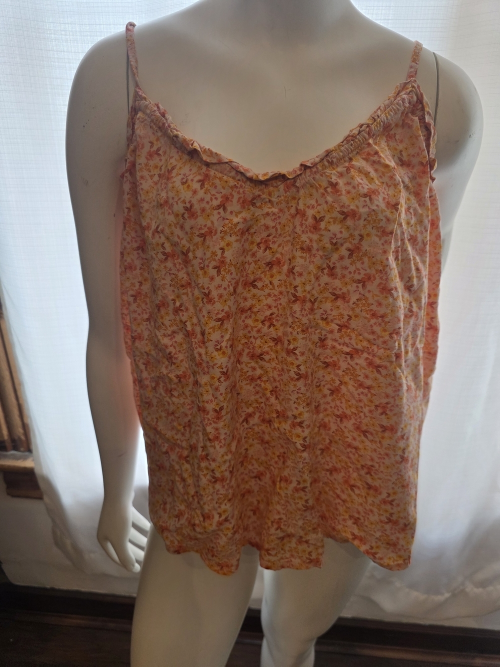 Old Navy Pink & Yellow Floral Spaghetti-Strap Tank